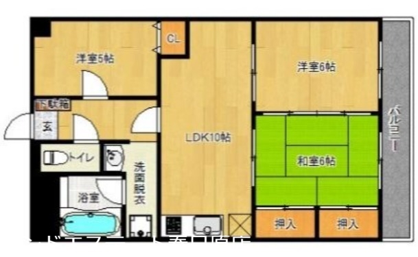 大野城市紫台のマンションの間取り