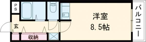 京都市北区衣笠荒見町のマンションの間取り