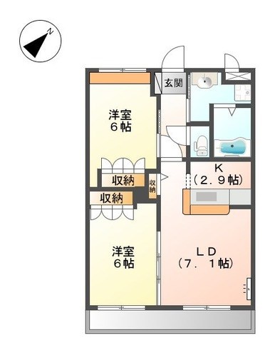 カサ　フェンテ(長田町)の間取り