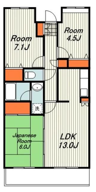 横浜市泉区中田西のマンションの間取り