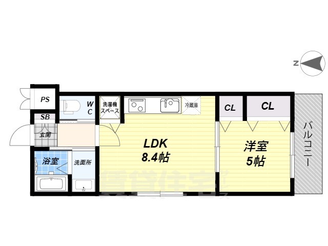 【京都市伏見区深草町通町のアパートの間取り】