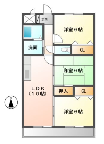 ルネス中川の間取り