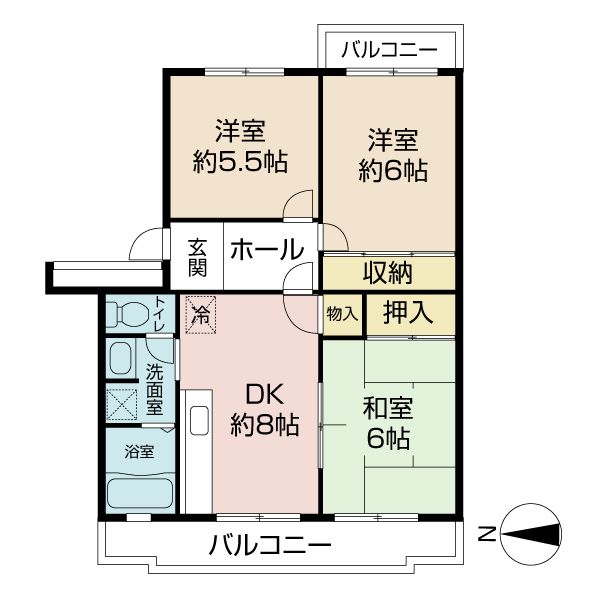 豊中市庄内宝町のマンションの間取り