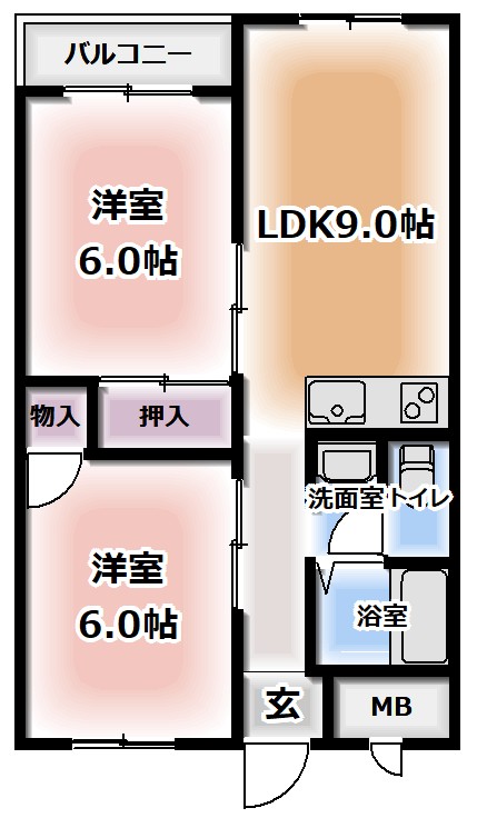 寝屋川市太秦緑が丘のマンションの間取り