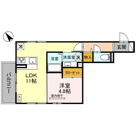 明石市藤江のアパートの間取り