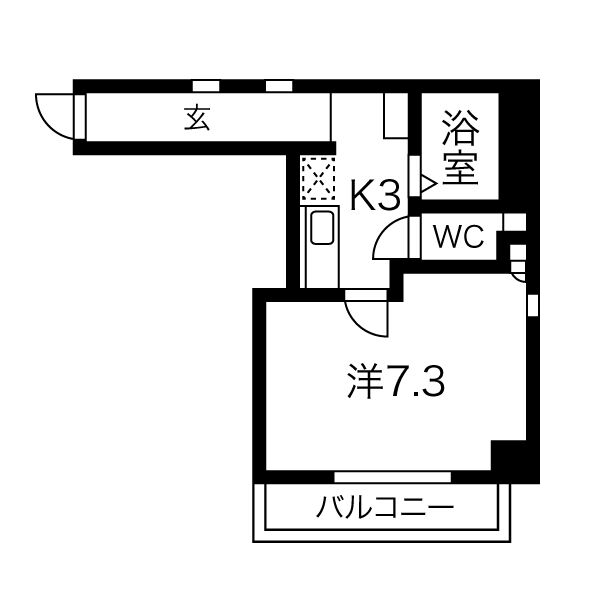 名古屋市西区大金町のマンションの間取り