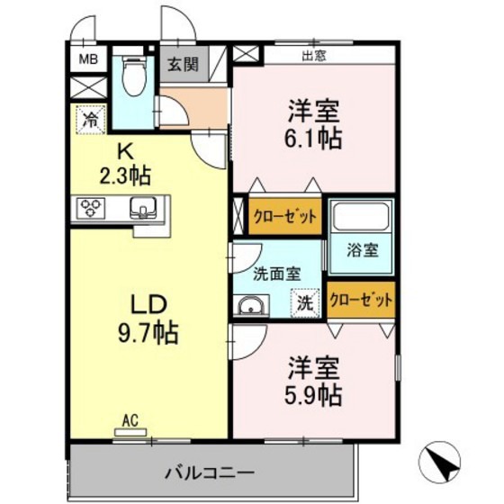 メゾン・デュ・パーク　新都心の間取り