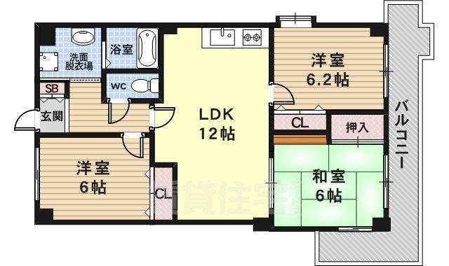 京都市中京区壬生天池町のマンションの間取り