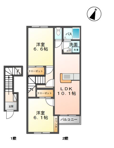 コンフォルト赤碕の間取り