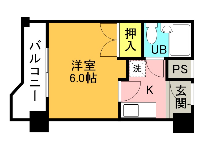 万葉ハイツ水無瀬　６階の間取り