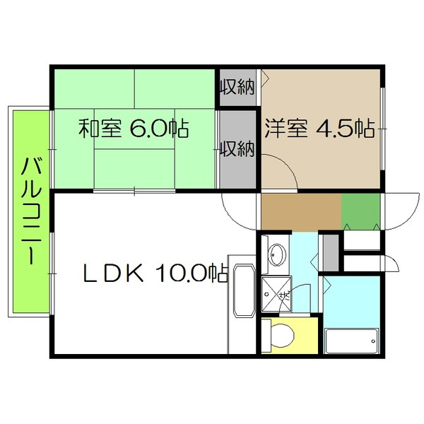 カーサ１５０　Ａ棟の間取り