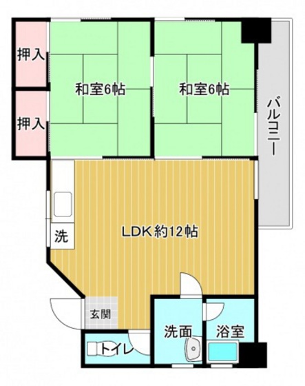 広島市東区光町のマンションの間取り