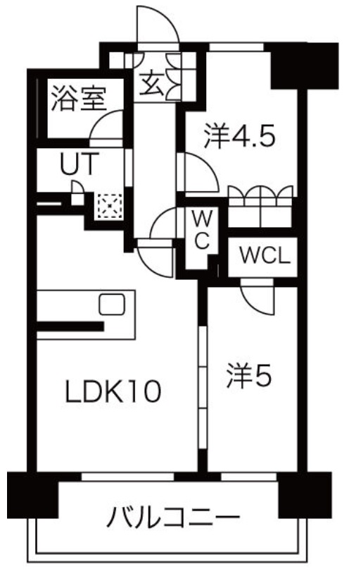 大阪市中央区瓦屋町のマンションの間取り