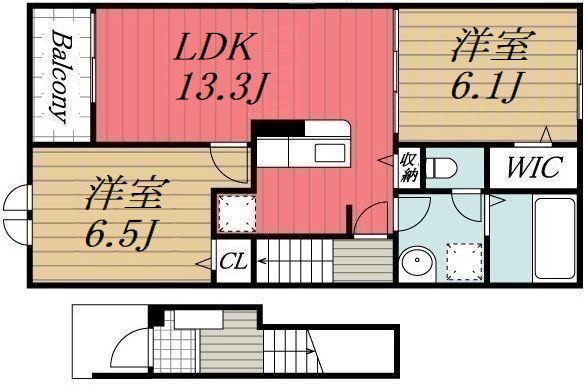 八街市八街のアパートの間取り