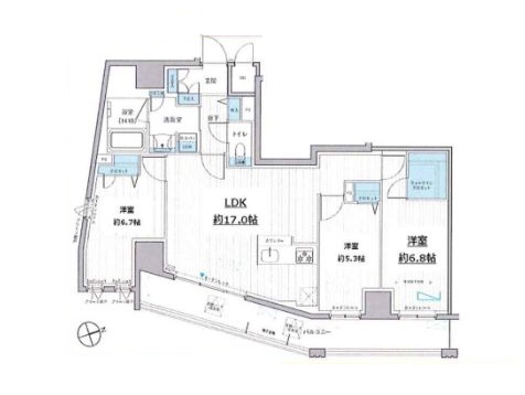 台東区駒形のマンションの間取り