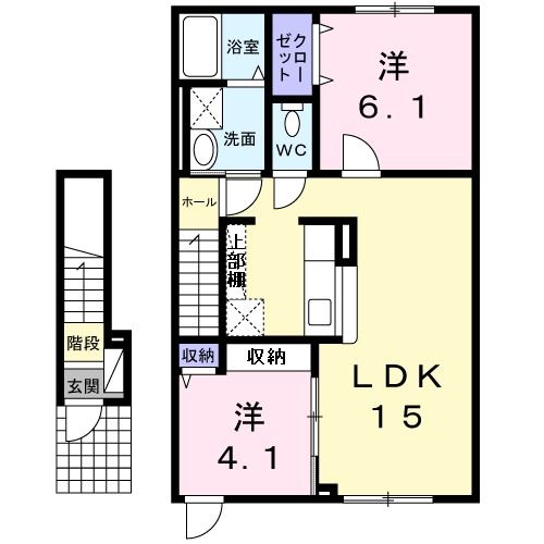 名寄市東一条南のアパートの間取り