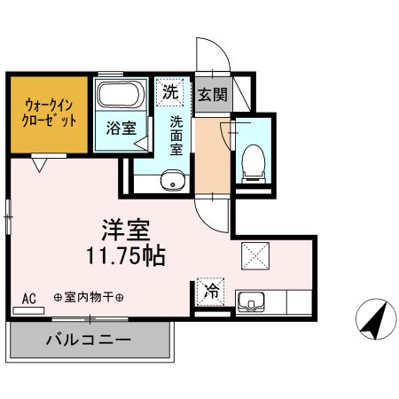 静岡市駿河区中島のアパートの間取り