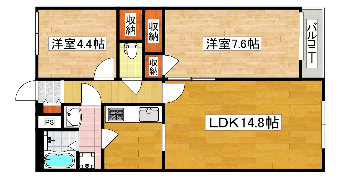 堺市北区野遠町のアパートの間取り