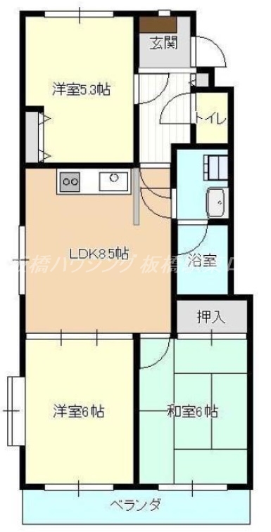 板橋区徳丸のマンションの間取り