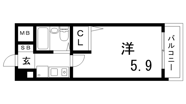 エスリード三宮第２の間取り