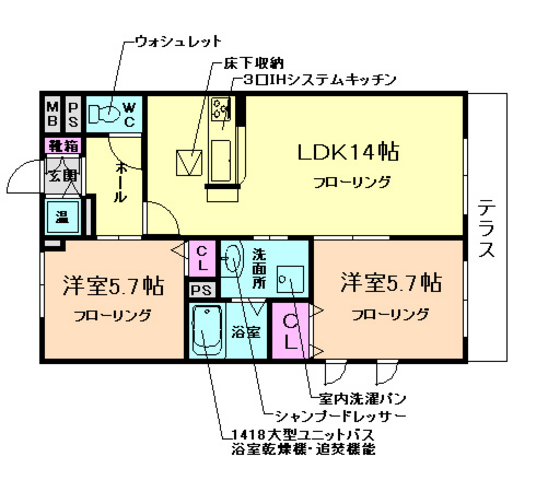 エコグリーンハウス荘園IIの間取り