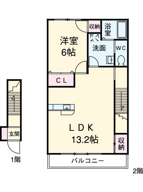 安城市里町のアパートの間取り