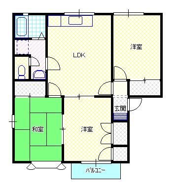 新発田市城北町のアパートの間取り