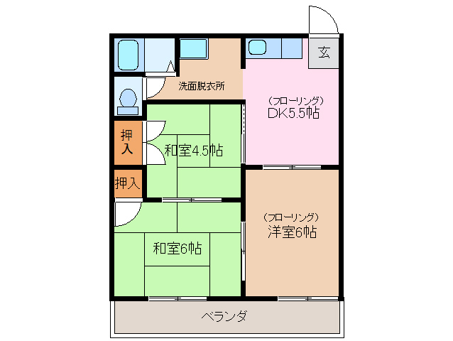 グリーンコーポ小林　Bの間取り