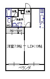 那須塩原市西朝日町のマンションの間取り