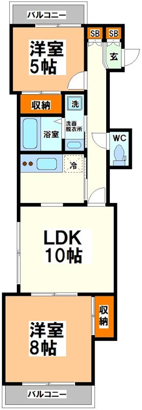 中野区中央のマンションの間取り