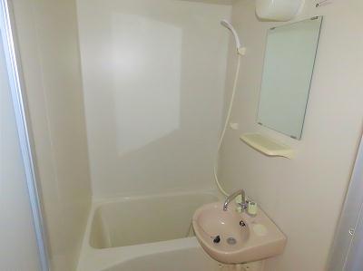 バス・シャワールーム　洗面台とユニット式のお風呂です