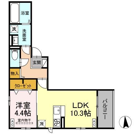 ＤーＲＯＯＭルント連坊　Iの間取り