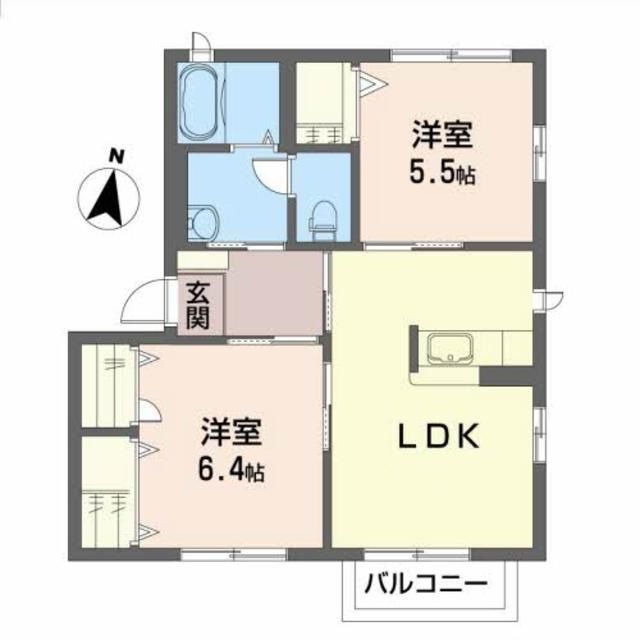 亘理郡亘理町逢隈牛袋のアパートの間取り