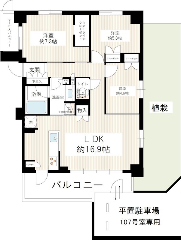 アーリアシティ一之江の間取り