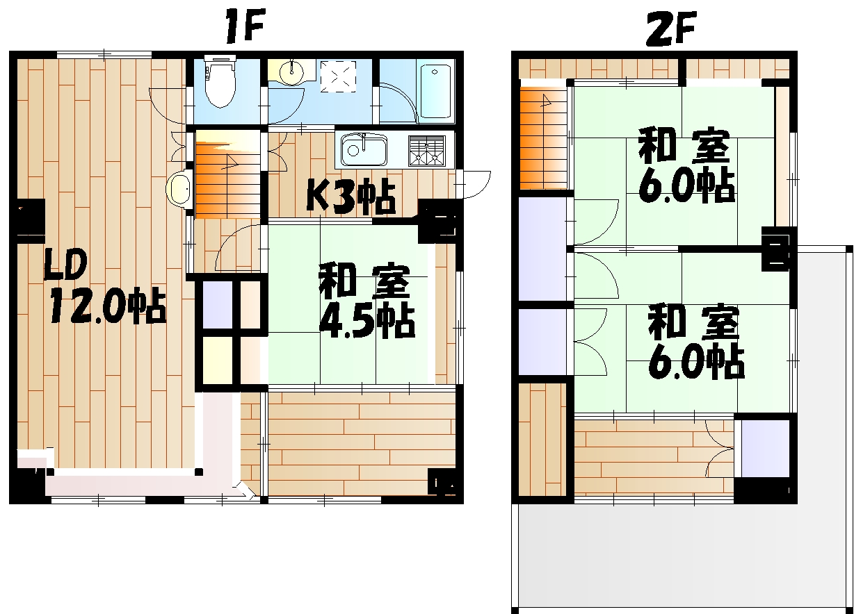 岡山市北区横井上のマンションの間取り