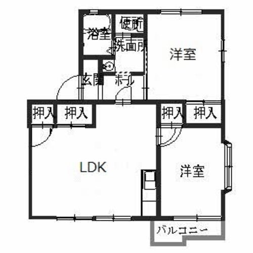 姫路市飾磨区城南町のアパートの間取り