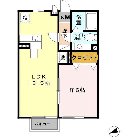 神戸市西区伊川谷町潤和のアパートの間取り