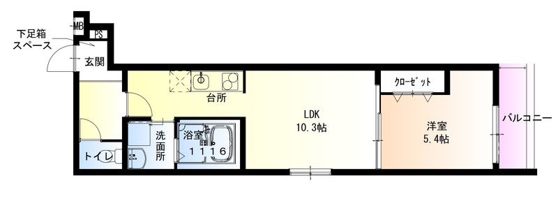 フジパレス助松町1番館の間取り