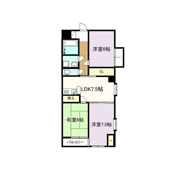 春日井市梅ケ坪町のマンションの間取り