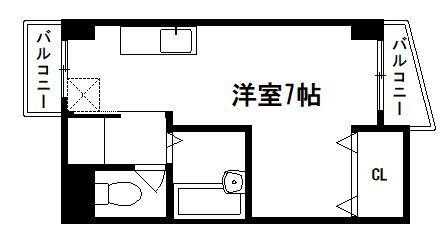 京都市北区衣笠高橋町のマンションの間取り