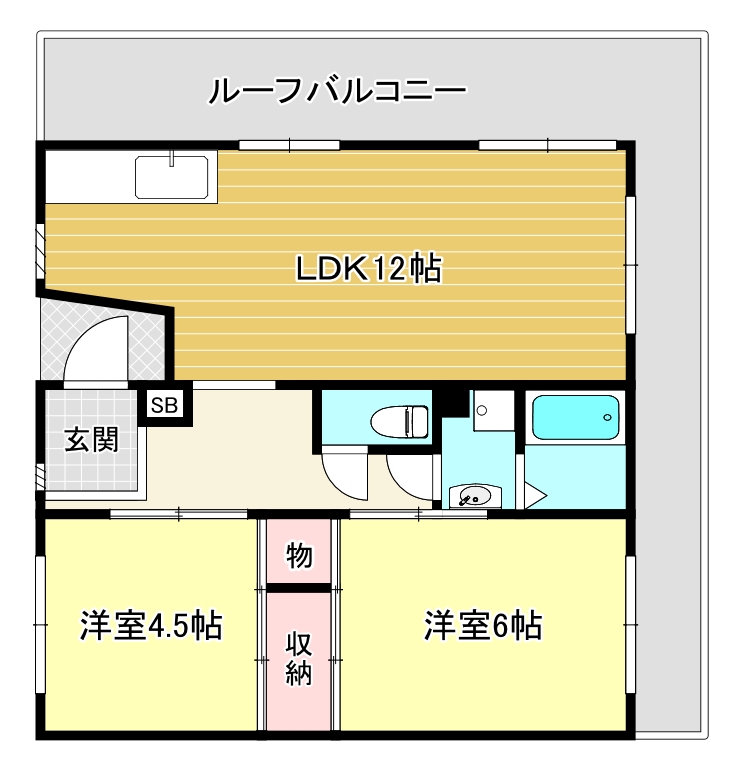 箕面市箕面のマンションの間取り