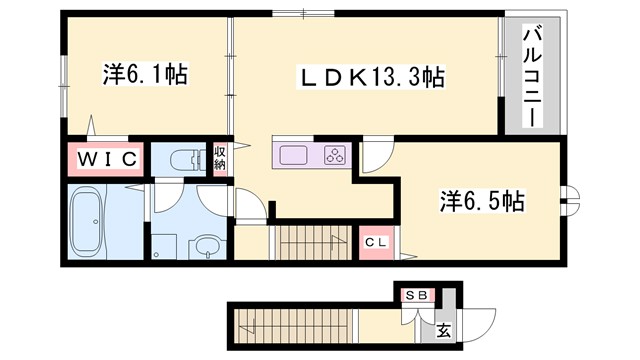 メルヴェイユAの間取り