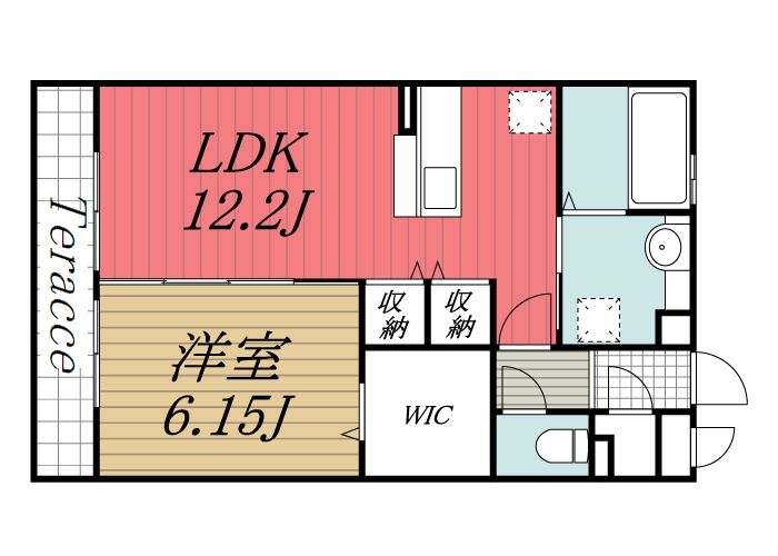 千葉市中央区都町のアパートの間取り