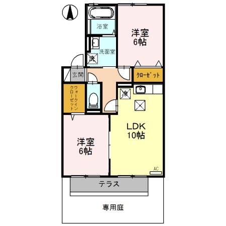 リビングタウン渕　Ｂの間取り