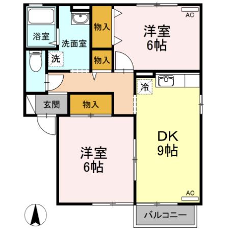 リビングタウン東通　ＣC棟の間取り