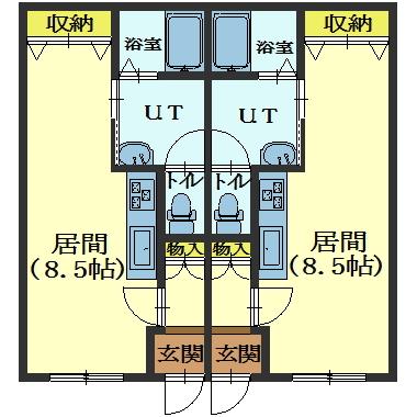 函館市本町のアパートの間取り