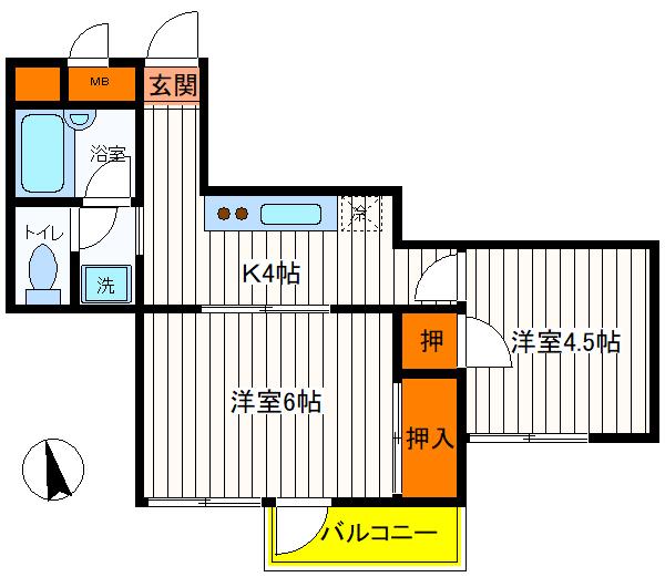 立川市曙町のマンションの間取り