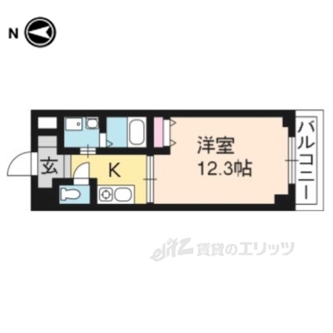 京都市山科区大塚檀ノ浦のマンションの間取り