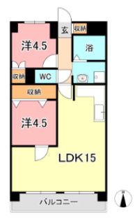 岡山市北区厚生町のマンションの間取り