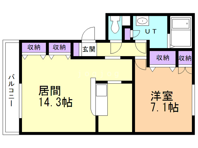 札幌市白石区北郷一条のマンションの間取り